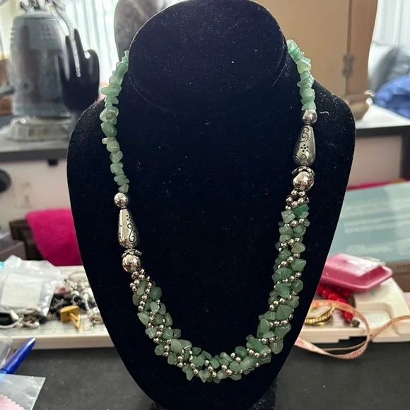 Handcrafted Green Aventurine Beaded Twist Necklace - Picture 8 of 8